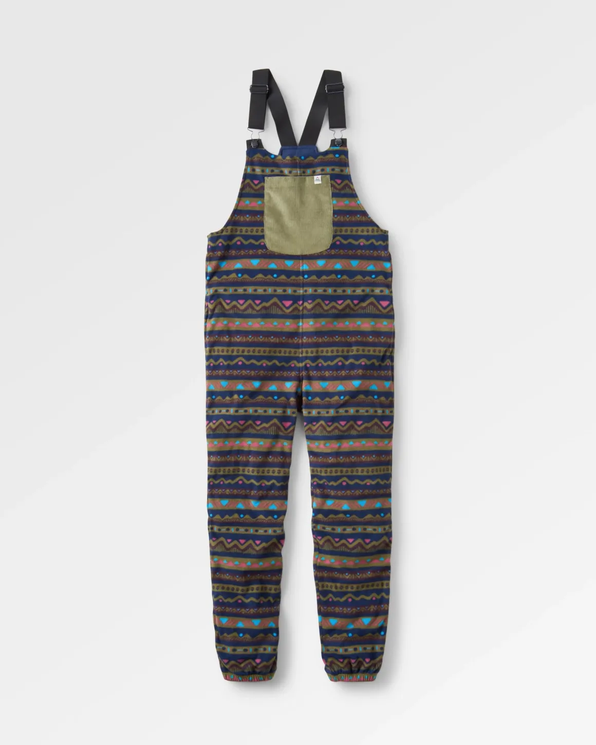 Ace Recycled Polar Fleece Dungarees - Mountain Geo Multi
