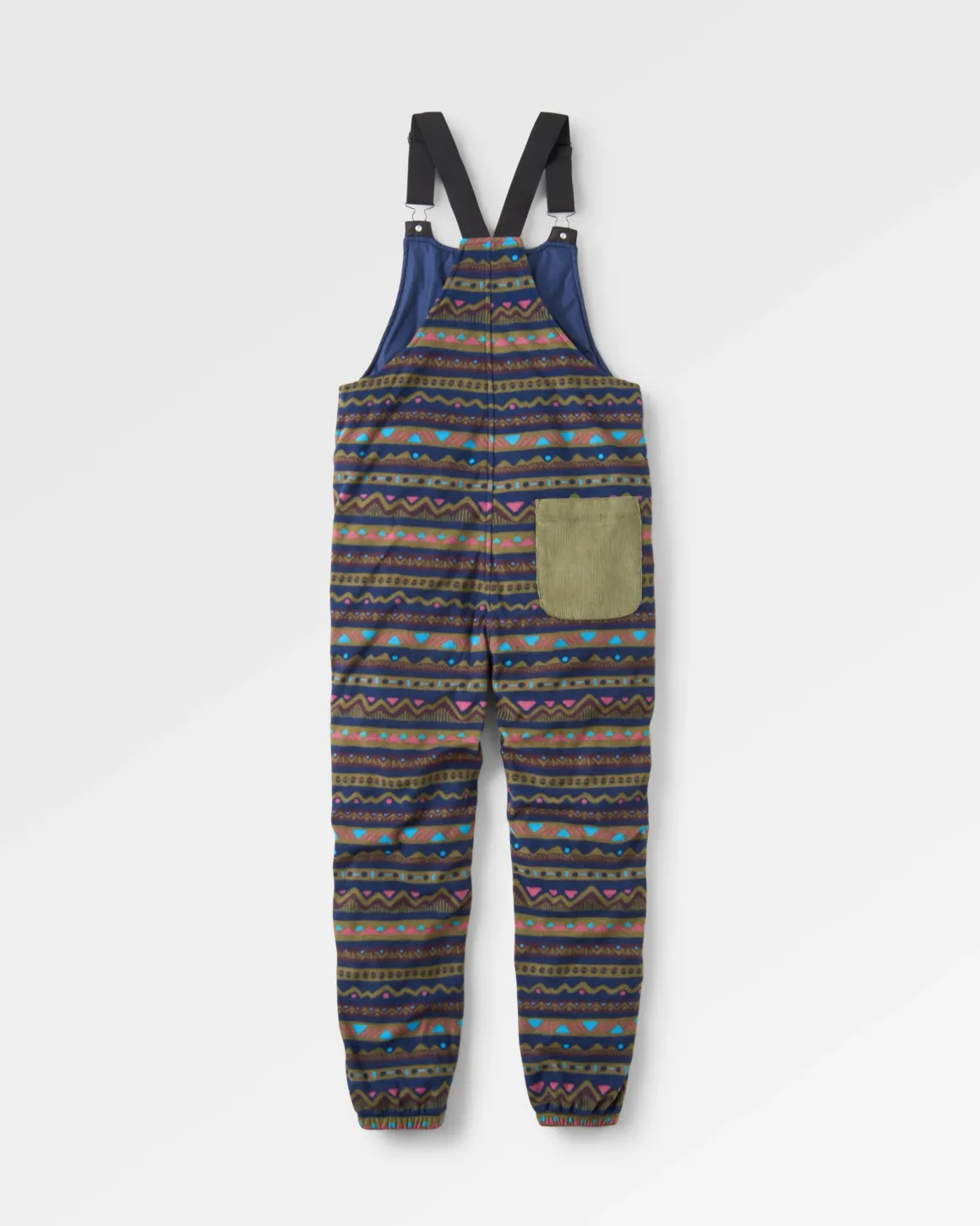 Ace Recycled Polar Fleece Dungarees - Mountain Geo Multi