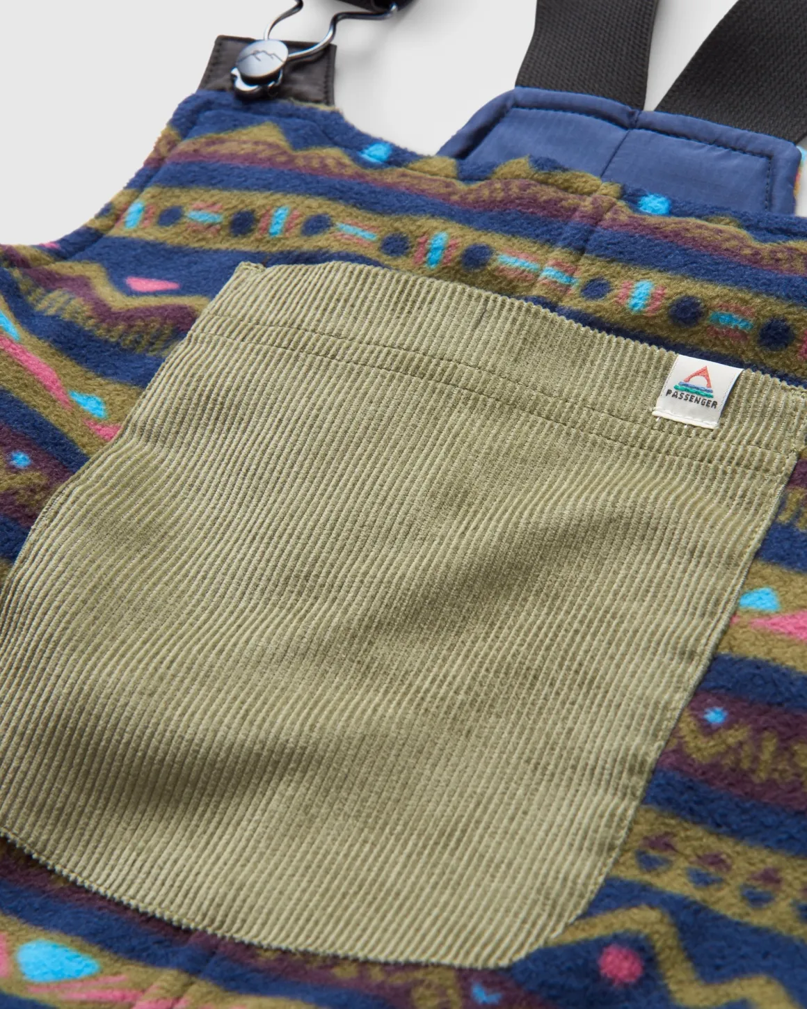 Ace Recycled Polar Fleece Dungarees - Mountain Geo Multi