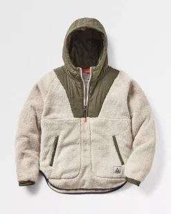 Beaumont Sherpa Recyclé à Capuche en Polaire - Blanc Vintage