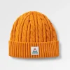 Bonnet en maille torsadée recyclée Fireside - Orange Sunrise