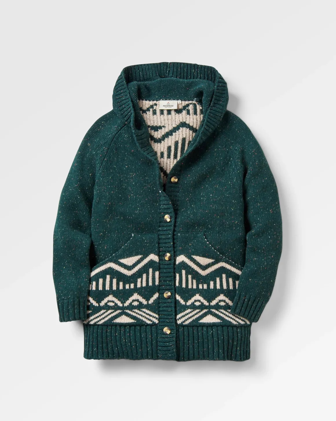 Cardigan à capuche tricoté recyclé Snoozle - Rain Forest