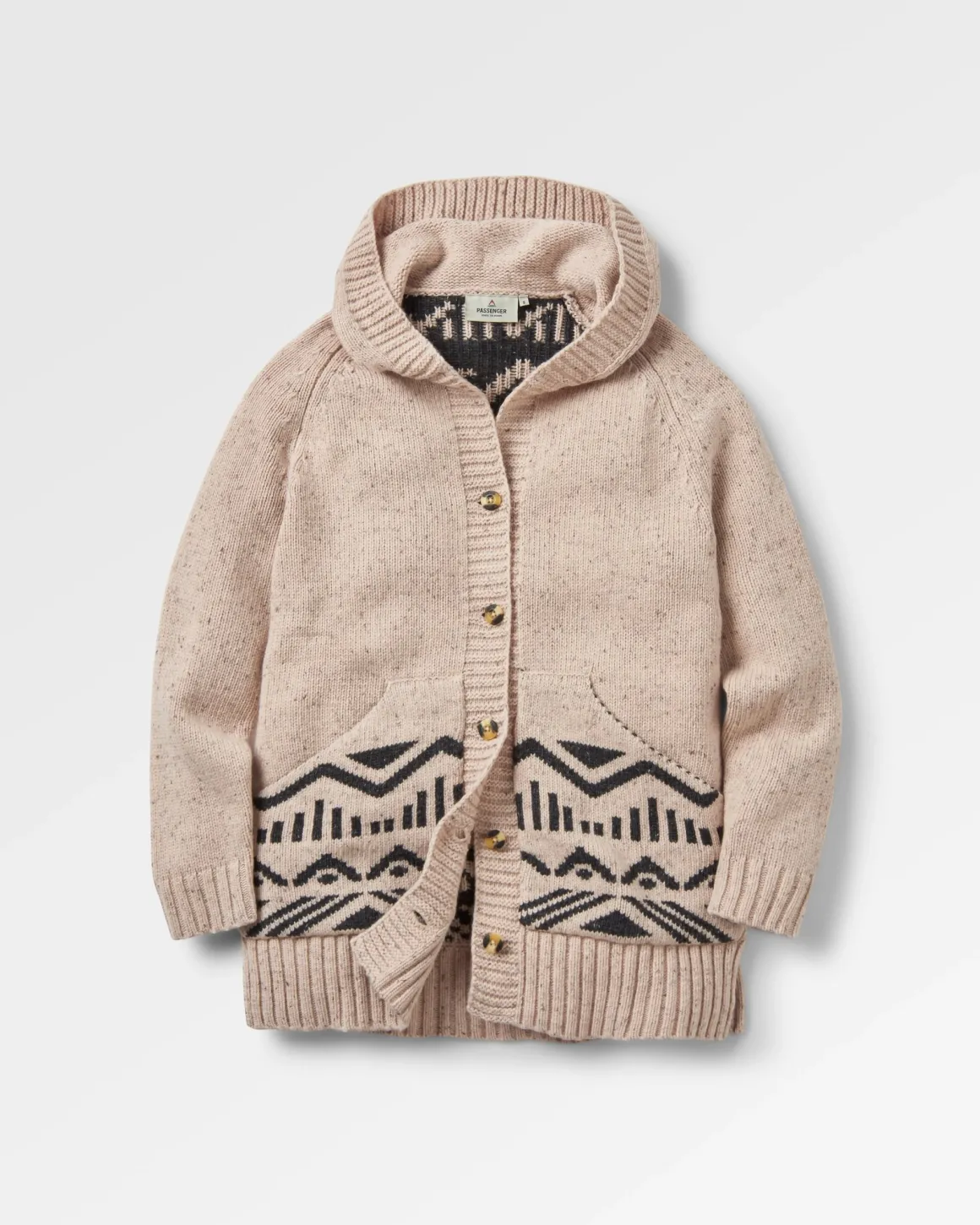 Cardigan à capuche tricoté recyclé Snoozle - Avoine