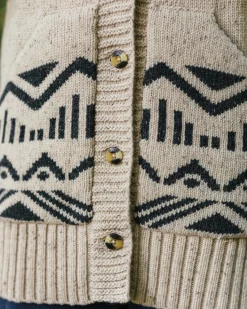 Cardigan à capuche tricoté recyclé Snoozle - Avoine