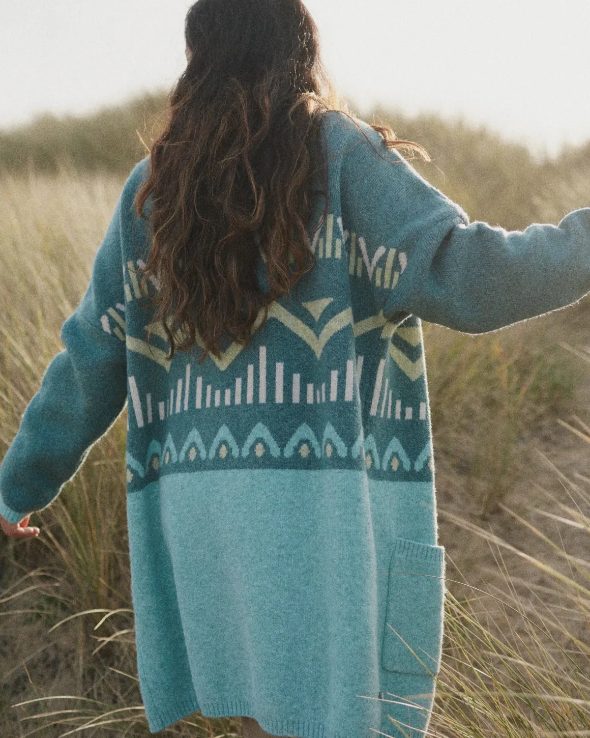 Cardigan Tricoté Recyclé en Ortie - Arctique
