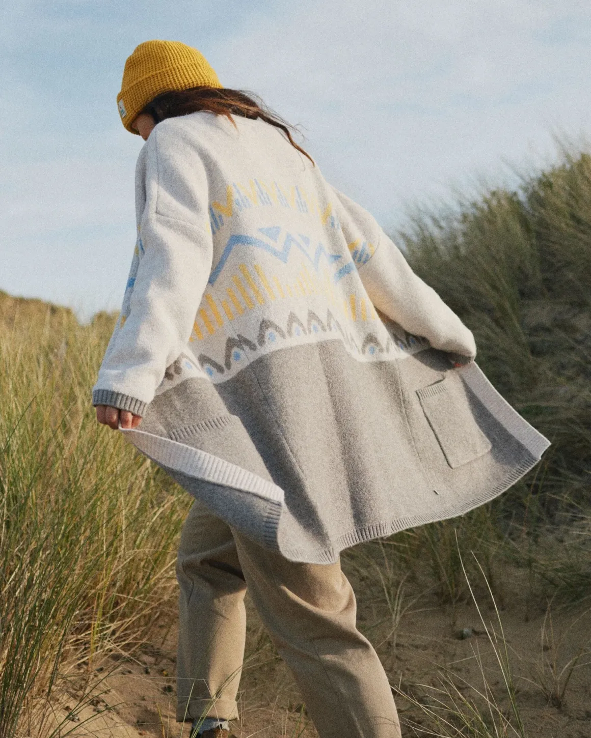 Cardigan Tricoté Recyclé en Ortie - Bouleau