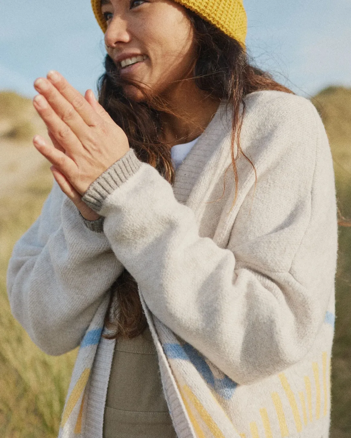 Cardigan Tricoté Recyclé en Ortie - Bouleau