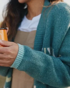 Cardigan Tricoté Recyclé en Ortie - Arctique
