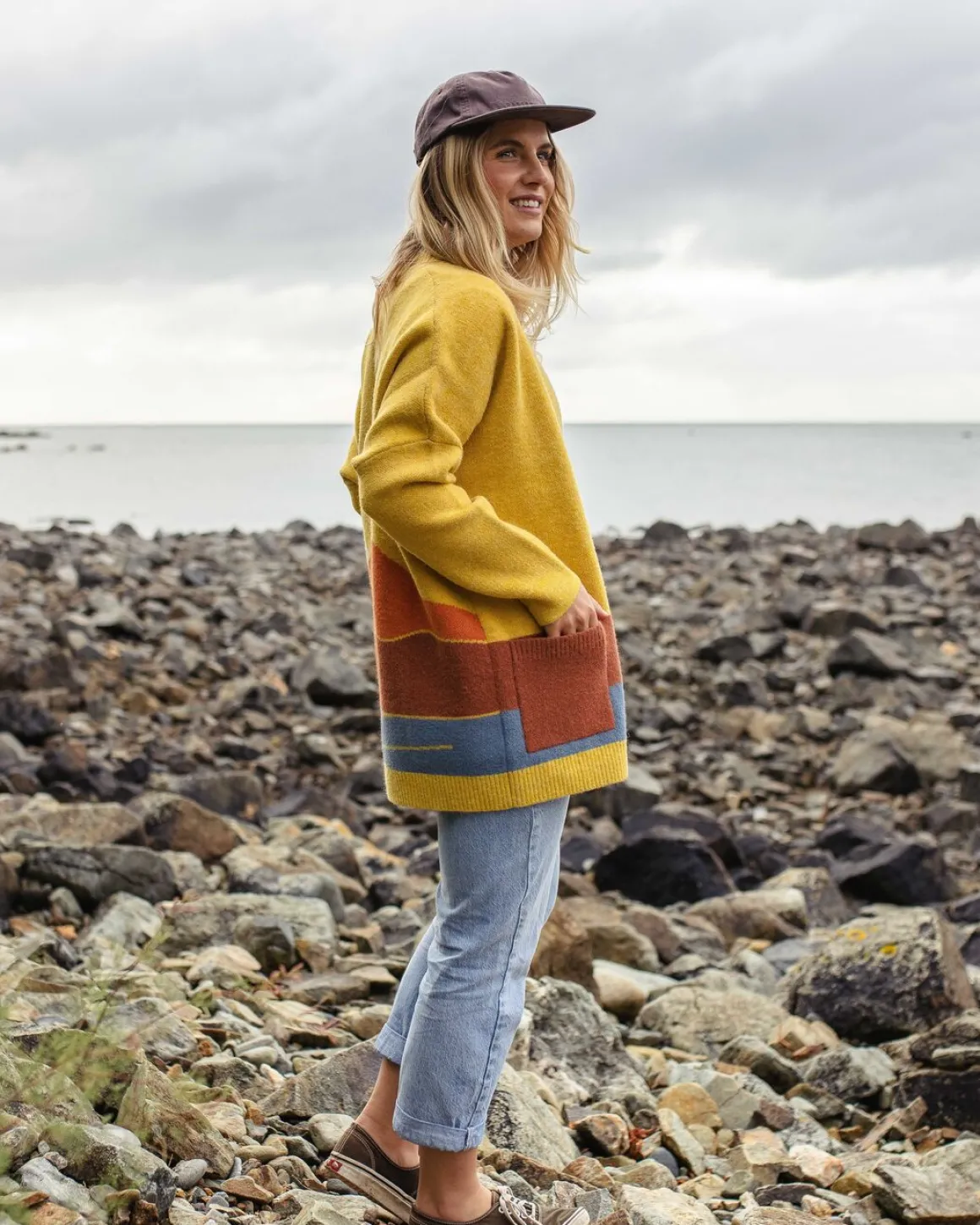 Cardigan Tricoté Recyclé Vista - Ambre Doré