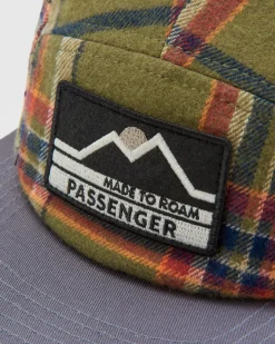 Casquette 5 panneaux en flanelle recyclée Fixie - Khaki Check