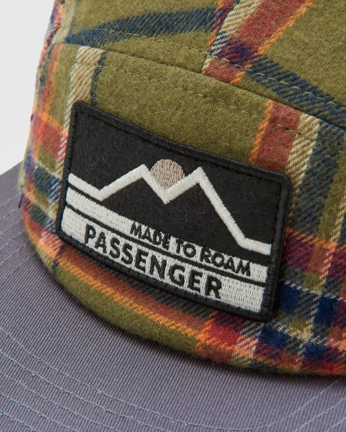 Casquette 5 panneaux en flanelle recyclée Fixie - Khaki Check