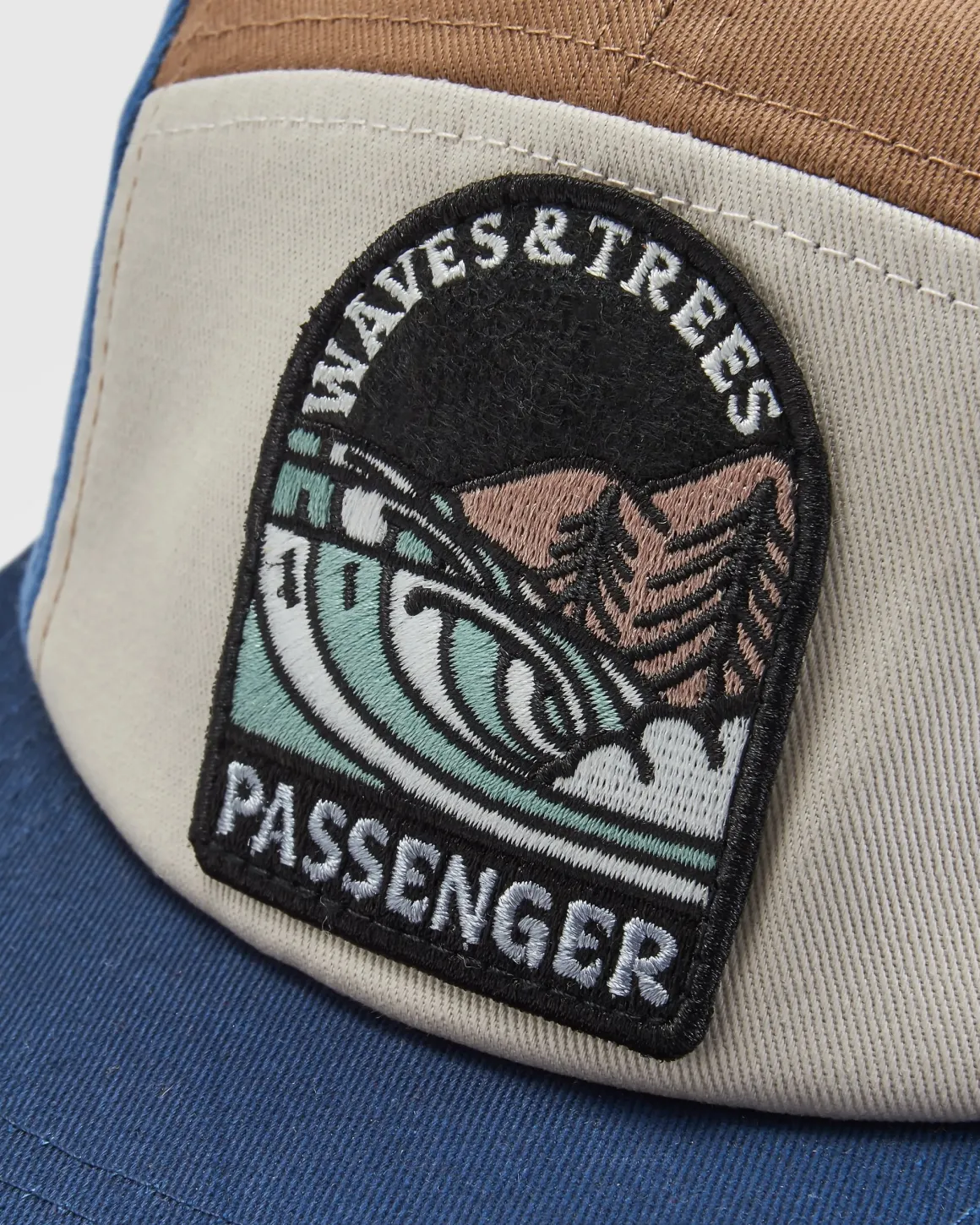 Casquette 5 panneaux recyclée Waves u0026 Trees - Bleu Clair de Lune