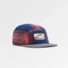 Casquette en flanelle recyclée Fixie 5 panneaux - Rich Navy/ Red Ochre Check