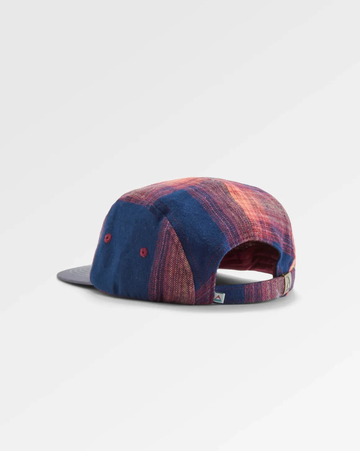 Casquette en flanelle recyclée Fixie 5 panneaux - Rich Navy/ Red Ochre Check