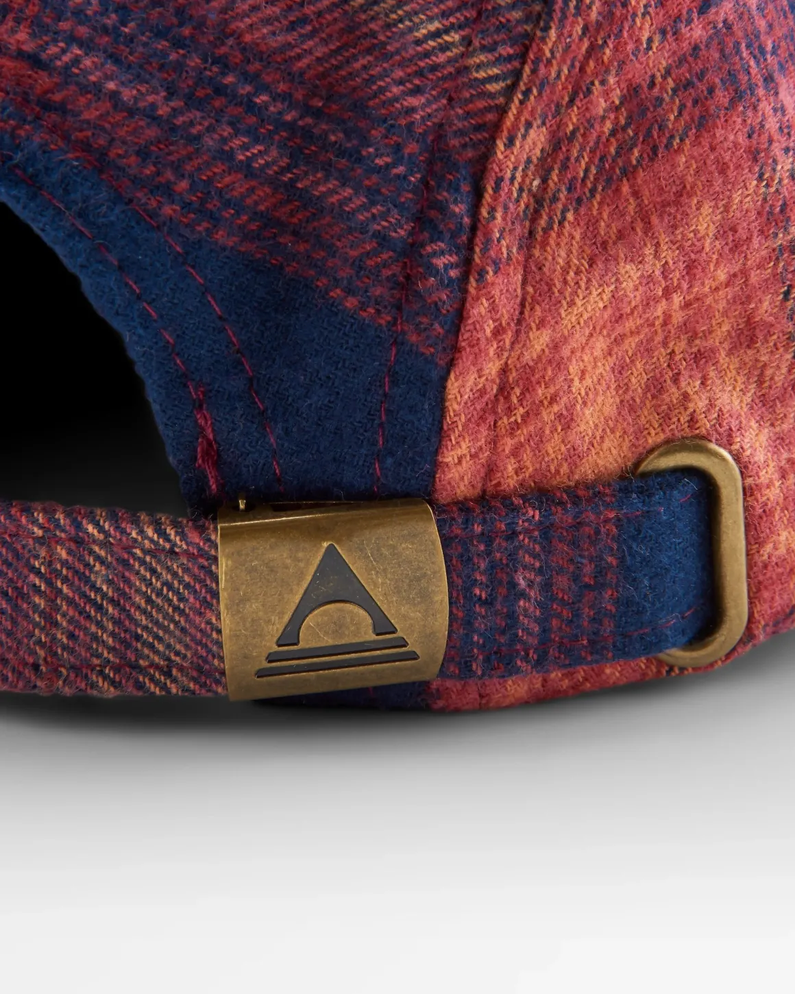 Casquette en flanelle recyclée Fixie 5 panneaux - Rich Navy/ Red Ochre Check