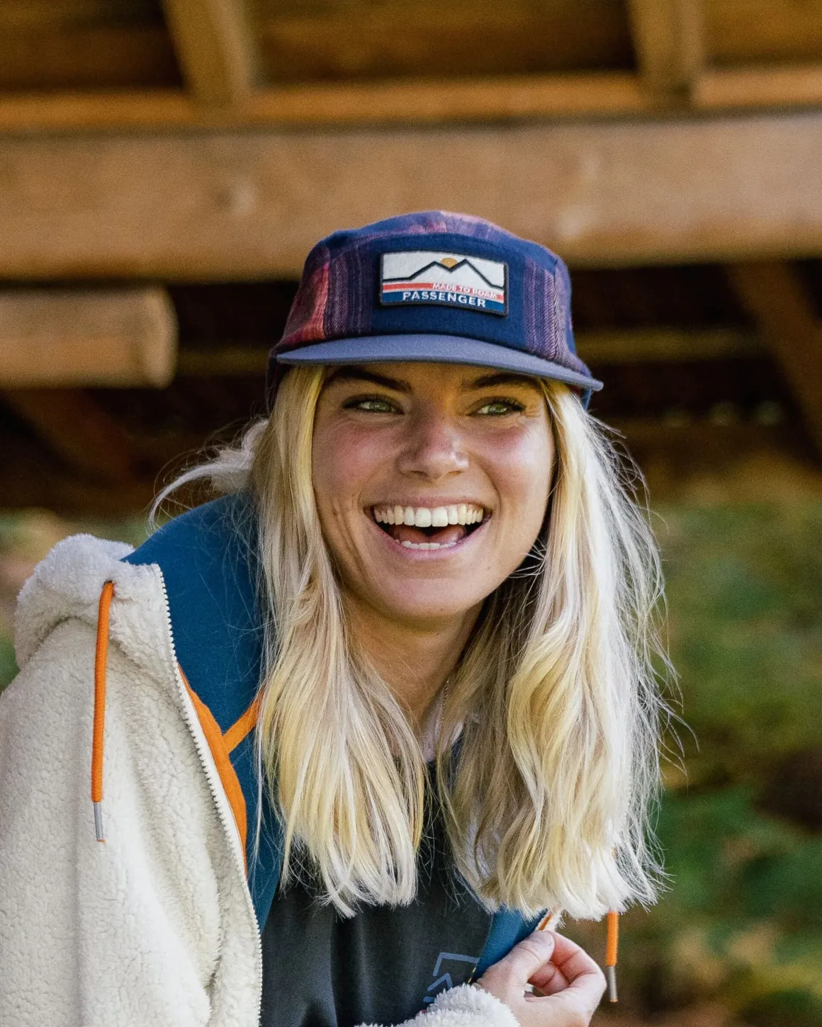 Casquette en flanelle recyclée Fixie 5 panneaux - Rich Navy/ Red Ochre Check