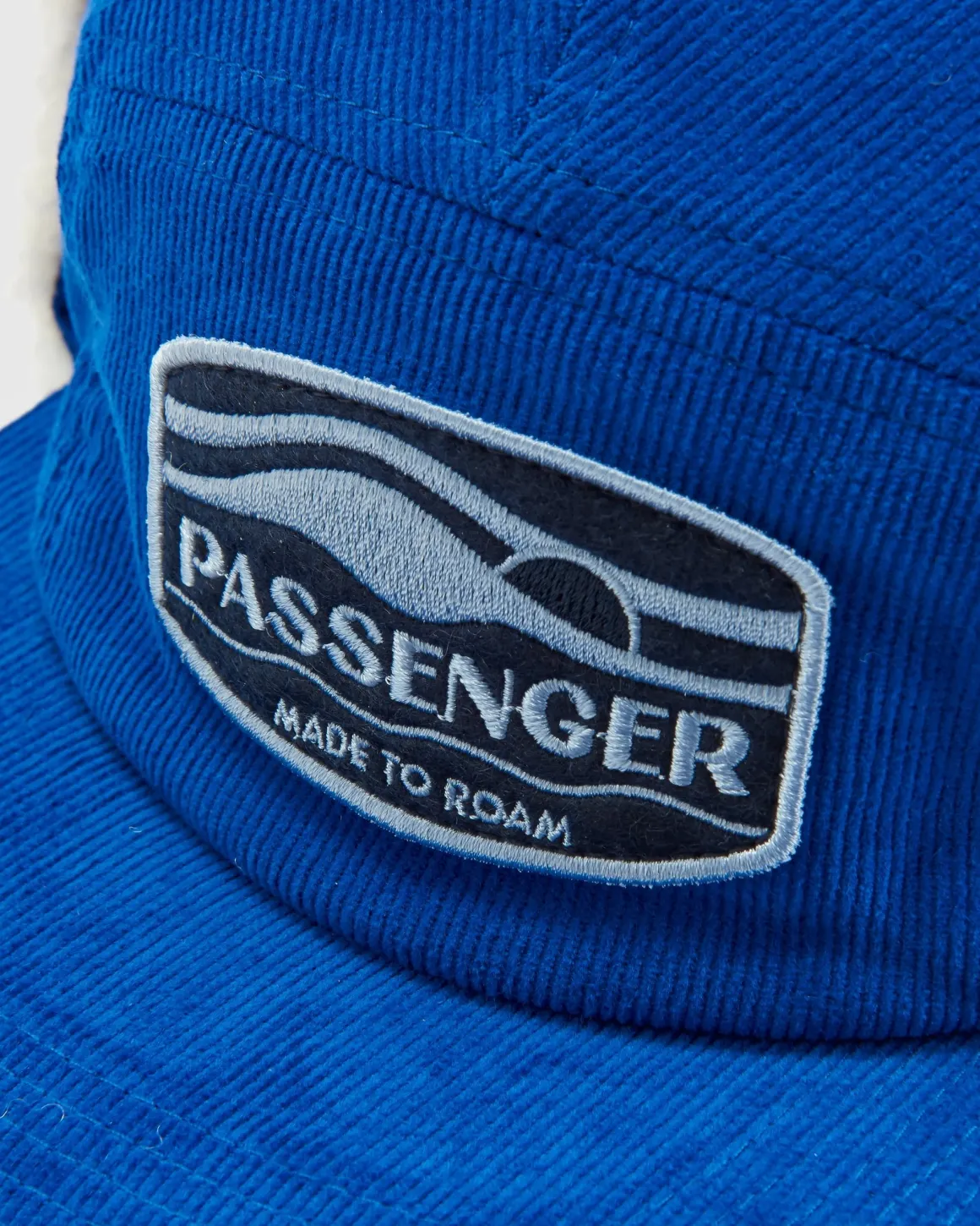 Chapeau en coton recyclé doublé sherpa - Bleu Azur