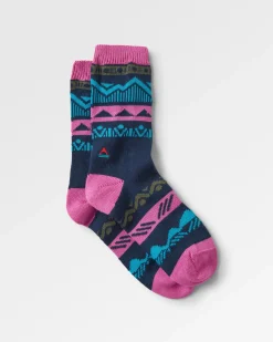 Chaussettes bio à motif d'ortie - Rich Navy