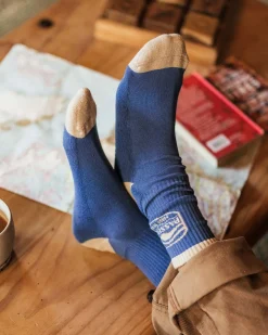 Chaussettes bio mi-épaisse - Moonlight Blue