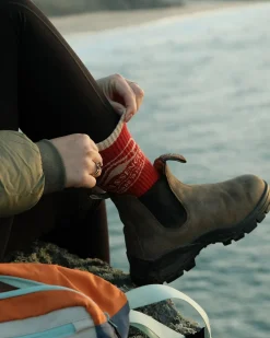 Chaussettes bio mi-épaisseur - Rouge Ocre