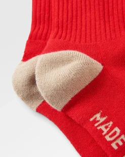 Chaussettes bio mi-épaisseur - Rouge Ocre
