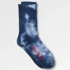 Chaussettes Crew Mi-Lourdes Organiques - Tie Dye Bleu Marine Profond