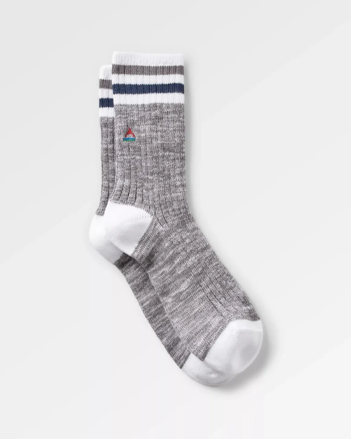 Chaussettes en Côtes Biologiques de Poids Moyen - Gris Chiné