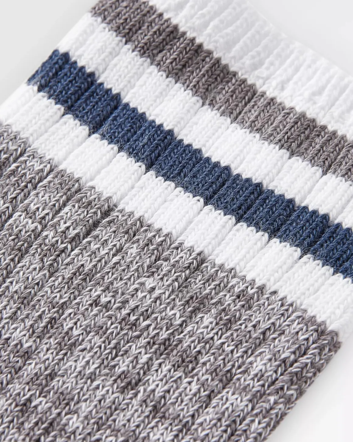 Chaussettes en Côtes Biologiques de Poids Moyen - Gris Chiné