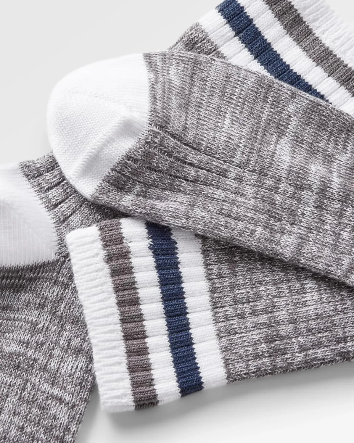 Chaussettes en Côtes Biologiques de Poids Moyen - Gris Chiné