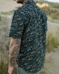 Chemise à Manches Courtes Imprimée Ripstop Way - Courant Océanique Noir