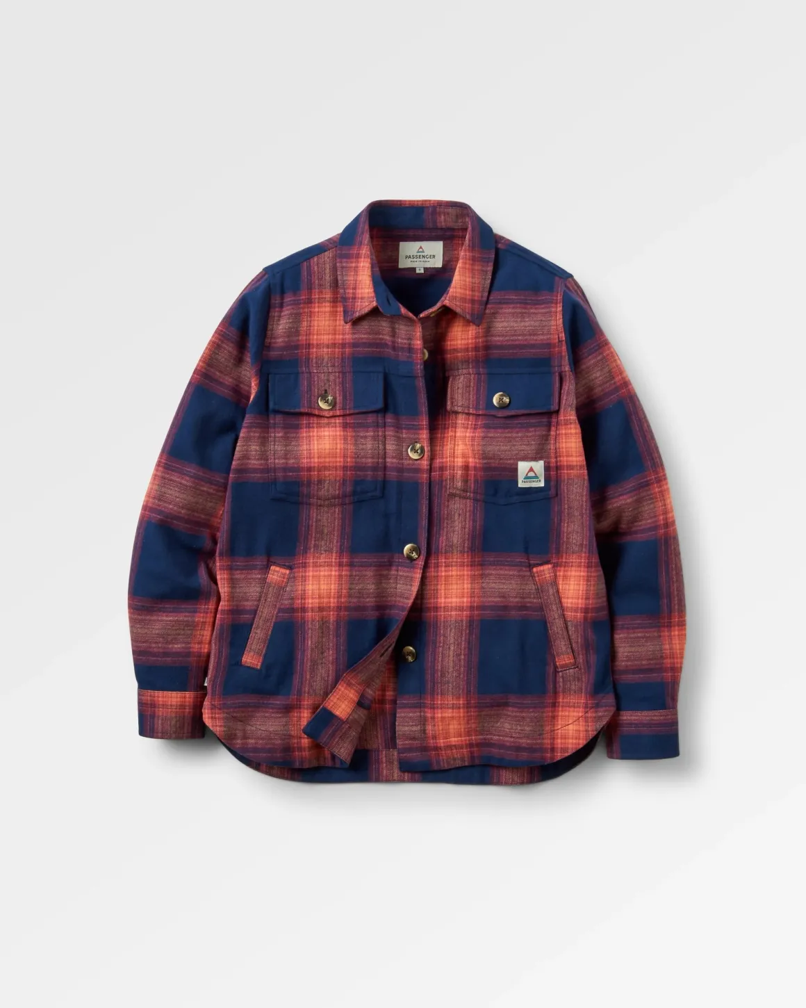 Chemise bio à manches longues Stella - Rich Navy/ Red Ochre Check