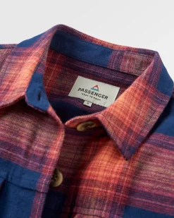 Chemise bio à manches longues Stella - Rich Navy/ Red Ochre Check