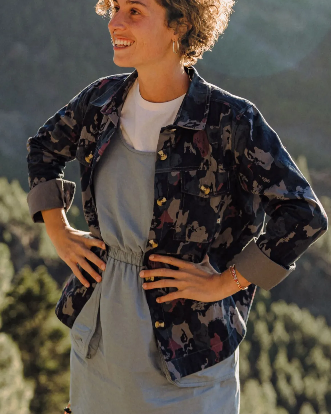 Chemise bio à manches longues Coral - Sycamore Camo