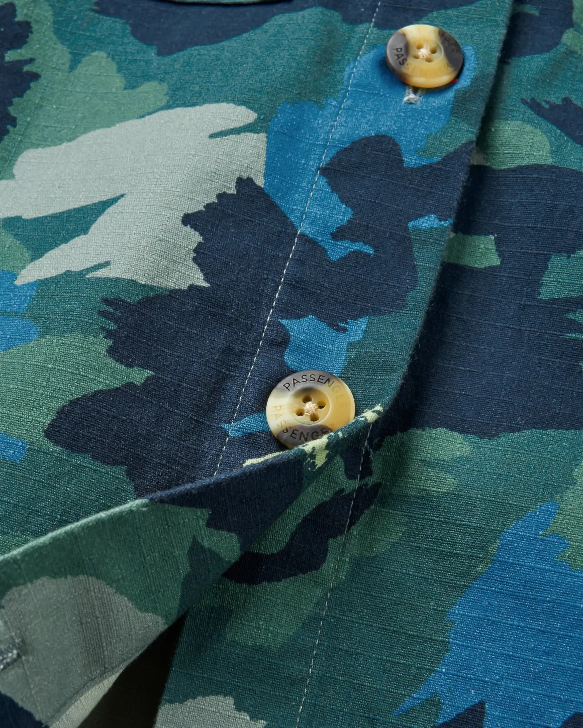 Chemise bio à manches longues Coral - Alpine Camo Rain Forest