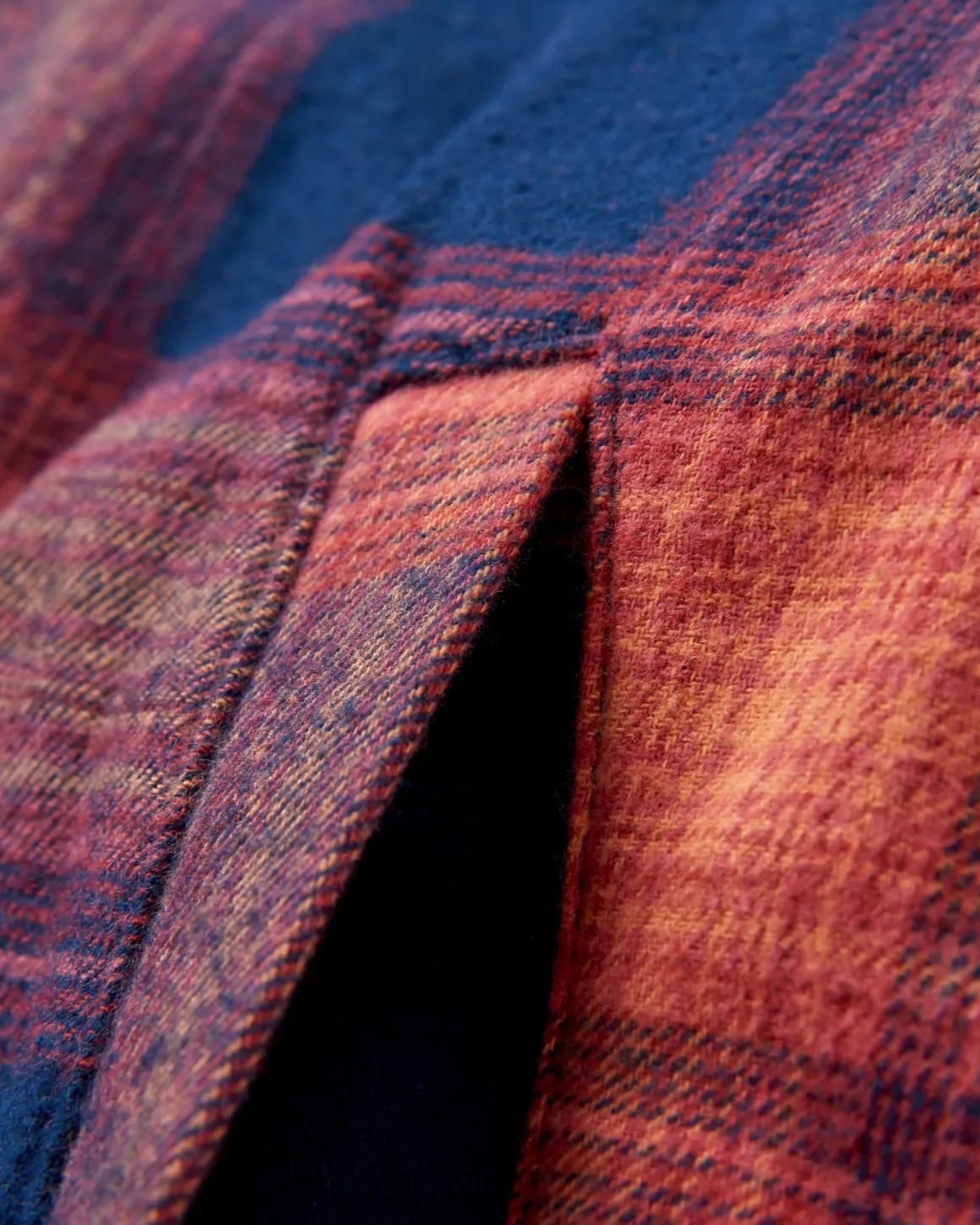 Chemise bio à manches longues Stella - Rich Navy/ Red Ochre Check