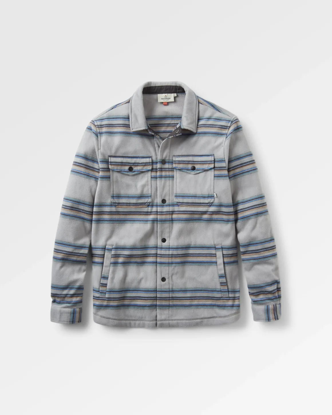 Chemise en polaire recyclée Maple - Rayures gris acier