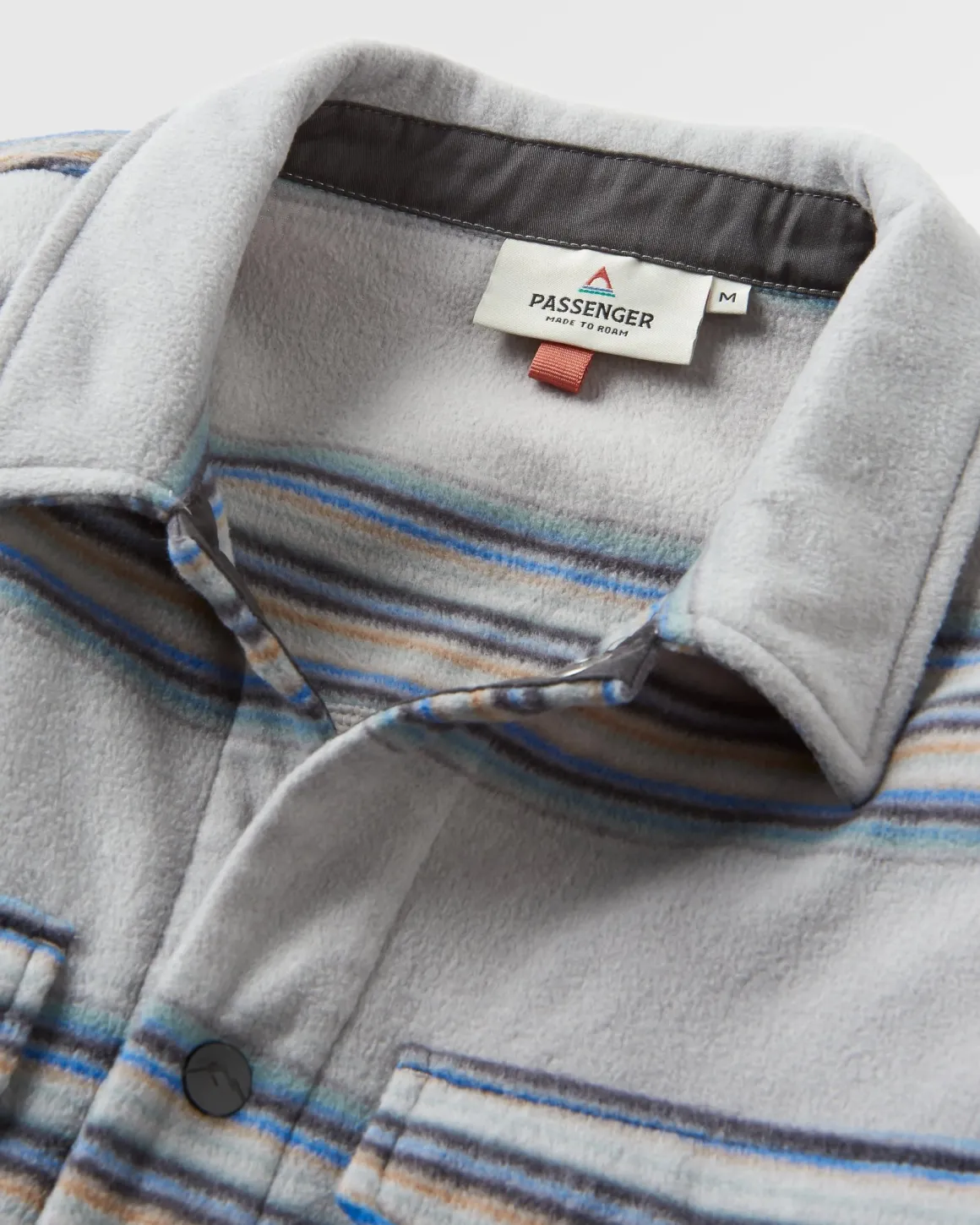Chemise en polaire recyclée Maple - Rayures gris acier