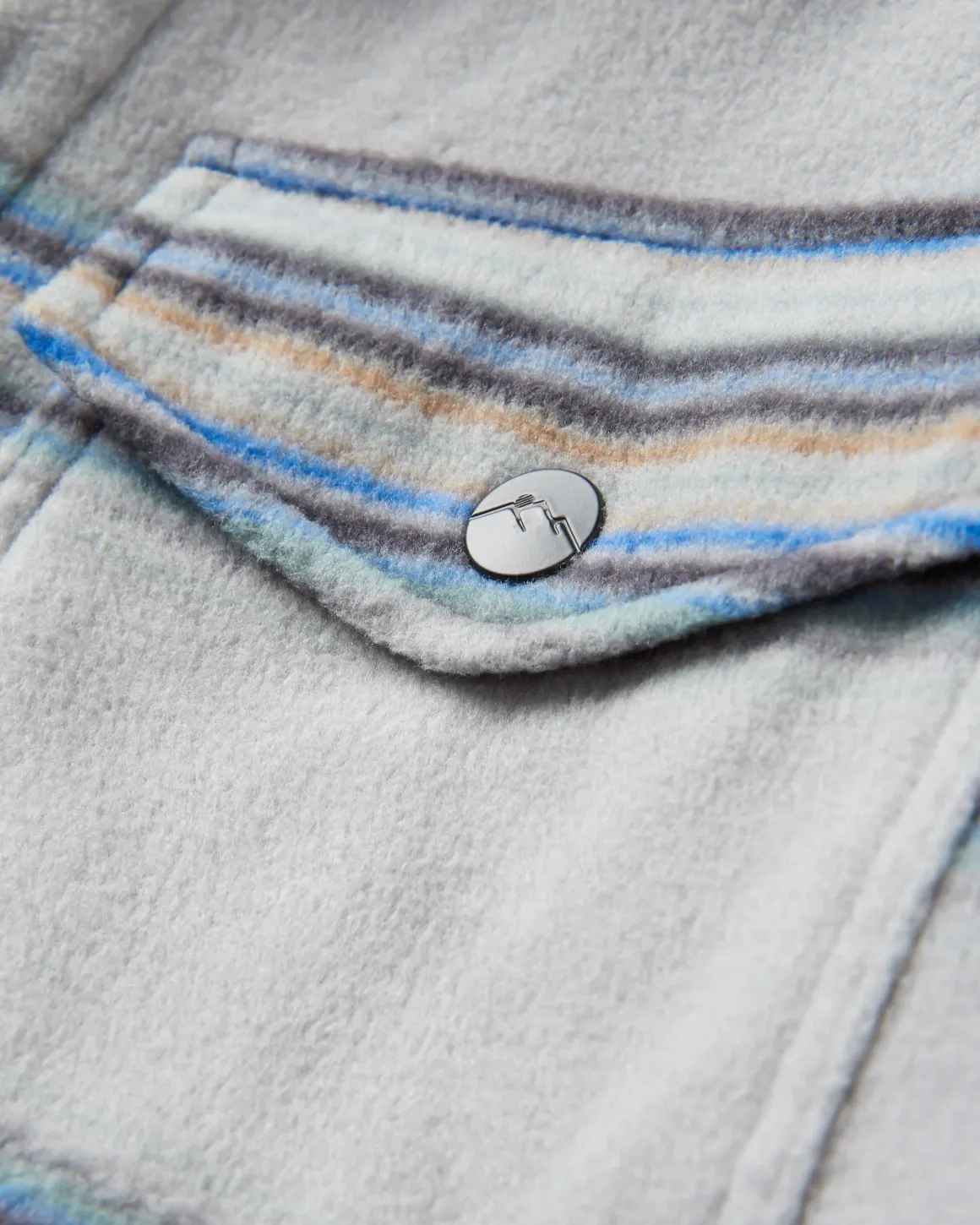 Chemise en polaire recyclée Maple - Rayures gris acier