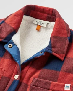 Chemise en polaire recyclée doublée sherpa Orion - Rouge Ocre Buffalo