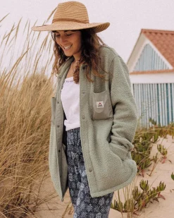 Chemise Sherpa Recyclée Oversize Rappel - Pistache