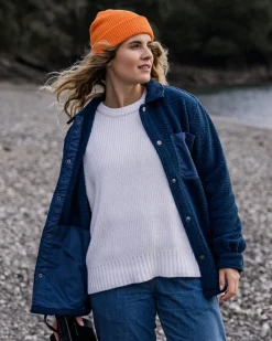 Chemise Sherpa Recyclée Oversize - Denim Foncé