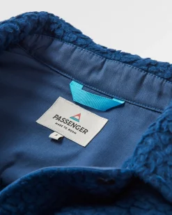 Chemise Sherpa Recyclée Oversize - Denim Foncé