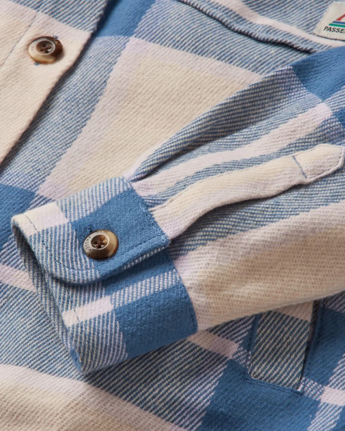 Chemise Stella en coton bio à manches longues - Carreaux bleu provincial