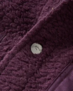 Chemise surdimensionnée en sherpa recyclé Rappel - Prune profonde