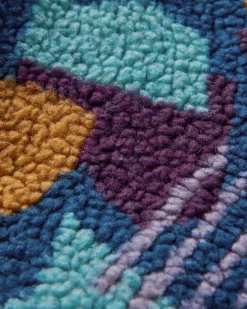 Clover Sherpa Fleece Doublé Coton Recyclé - Motif Camo Bleu Profond