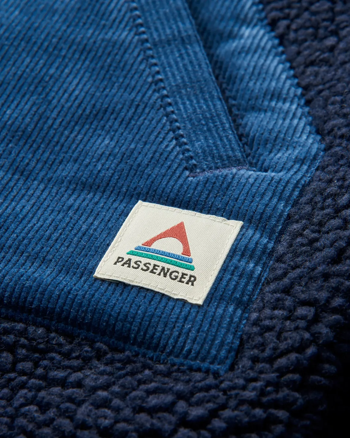 Clover Sherpa Fleece Doublé Coton Recyclé - Bleu Marine Foncé