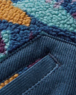 Clover Sherpa Fleece Doublé Coton Recyclé - Motif Camo Bleu Profond