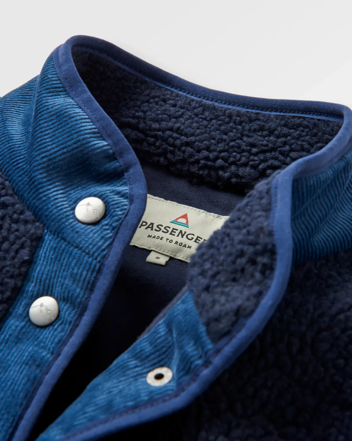 Clover Sherpa Fleece Doublé Coton Recyclé - Bleu Marine Foncé