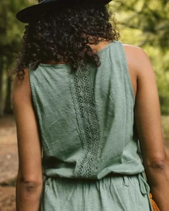 Combinaison en coton recyclé Eva - Lierre foncé