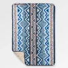 Couverture Sherpa Recyclée Cabin - Mountain Geo Gris Bleu